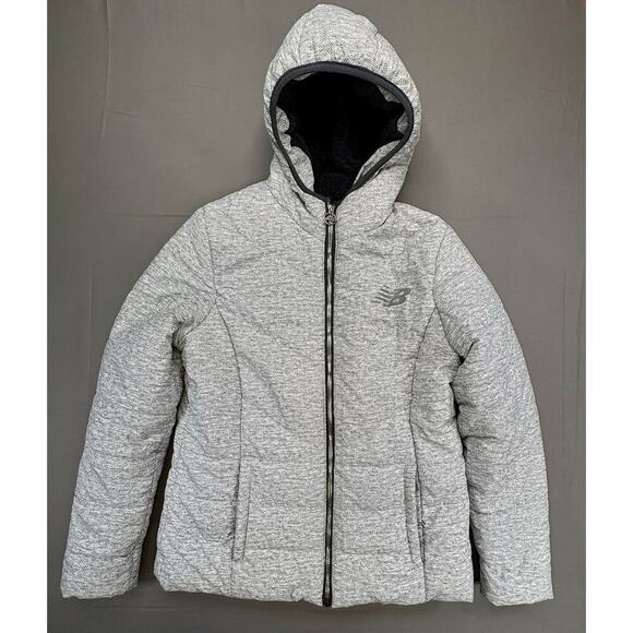 New Balance Jackets & Blazers - Women’s New Balance Chevron Puffer Jacket Fleece Lined Hooded Zip Front Size M